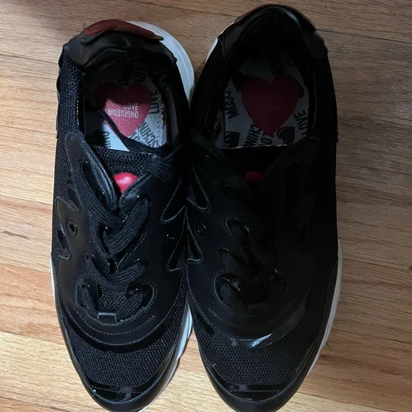 Love Moschino appliquéd leather and mesh sneakers size 41 - Picture 3 of 7